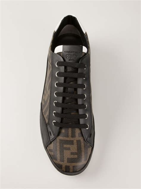 fendi brown sneakers|fendi black leather sneakers.